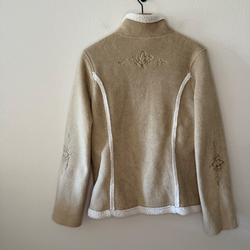 DISNEYLAND RESORT Womens Fleece Jacket Winnie Pooh Embroidered Cozy Tan Size M - Picture 4 of 8